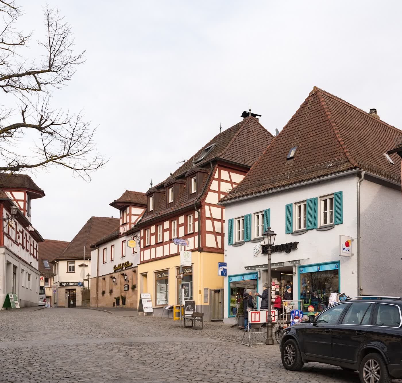 Le centre de Herzogenaurach, la ville où sont nées les deux marques.
