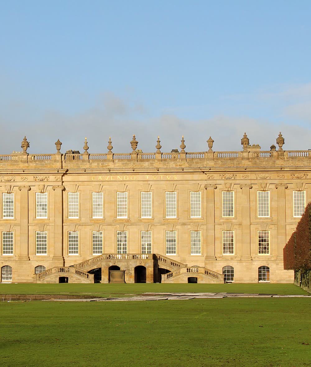 Chatsworth House, na Inglaterra, onde a banana Cavendish foi cultivada por volta de 1834.