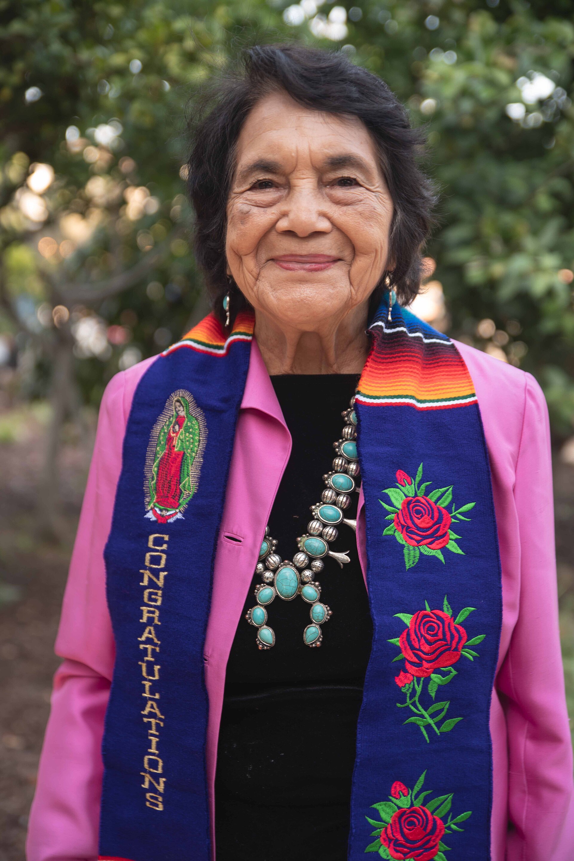 Dolores Huerta in 2023: past 90, she was still giving speeches across the country.